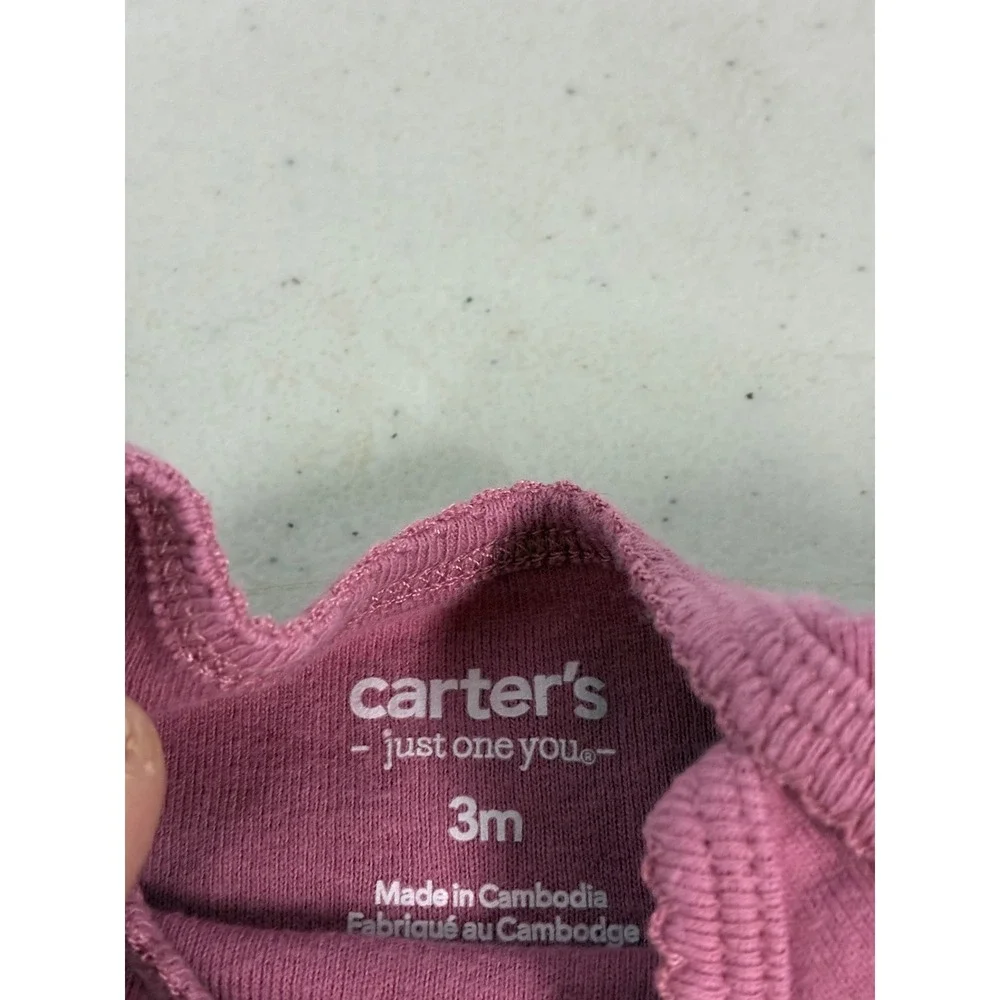 Carters‎ Rabbit Bear Baby Girl 0-3M Bodysuit Pants Set Bundle 6pc Pink Cream - Picture 7 of 7